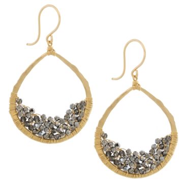 Dana Kellin:Earrings,Teardrop with CSN in the bottom,half filled,large