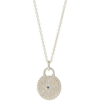 LuLu: Marrakesh Necklace "Live your adventure," Silver w/ Blue Sapphire