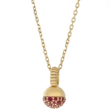 Campbell + Charlotte: Revel Small Bobble Charm Necklace-Ruby