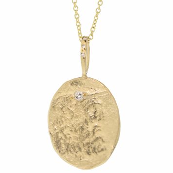 Robin Haley: Necklace,14K yg,RiVER GOD,16/18",0.03ct