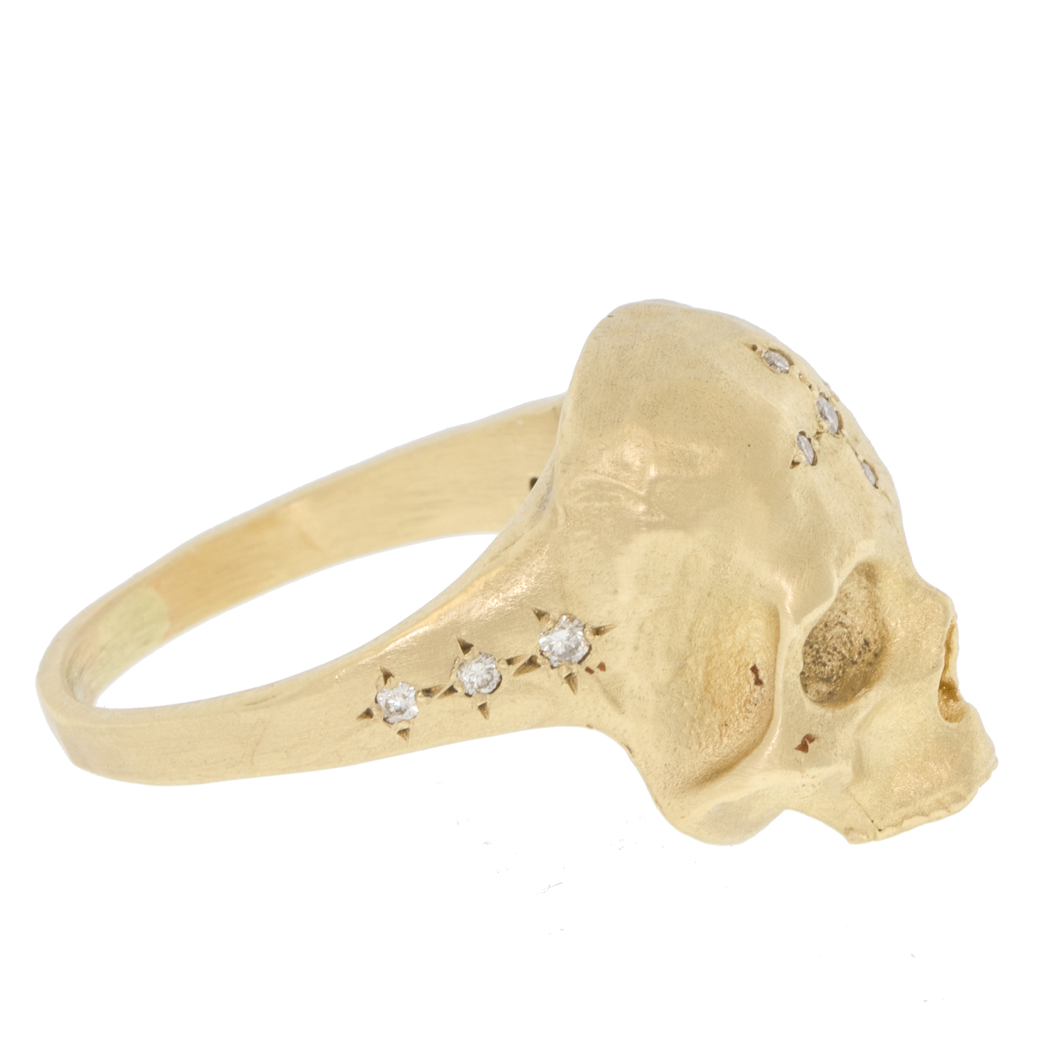 Robin Haley:Skull ring,11 diamonds 0.11ct,sz 7