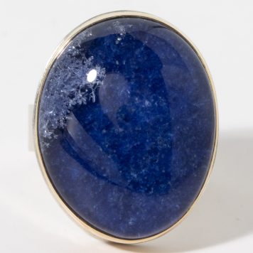 Jamie Joseph:  Sterling & 14K Gold Ring w/Asymmetrical Vertical DUMORTIERITE on Z Band