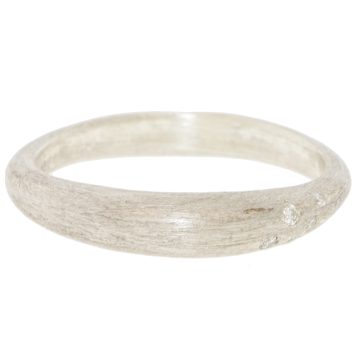 Yasuko Azuma: Ring, 4mm width Halo Rounded Ring, 0.14ct Diamonds, SS, size 6.5