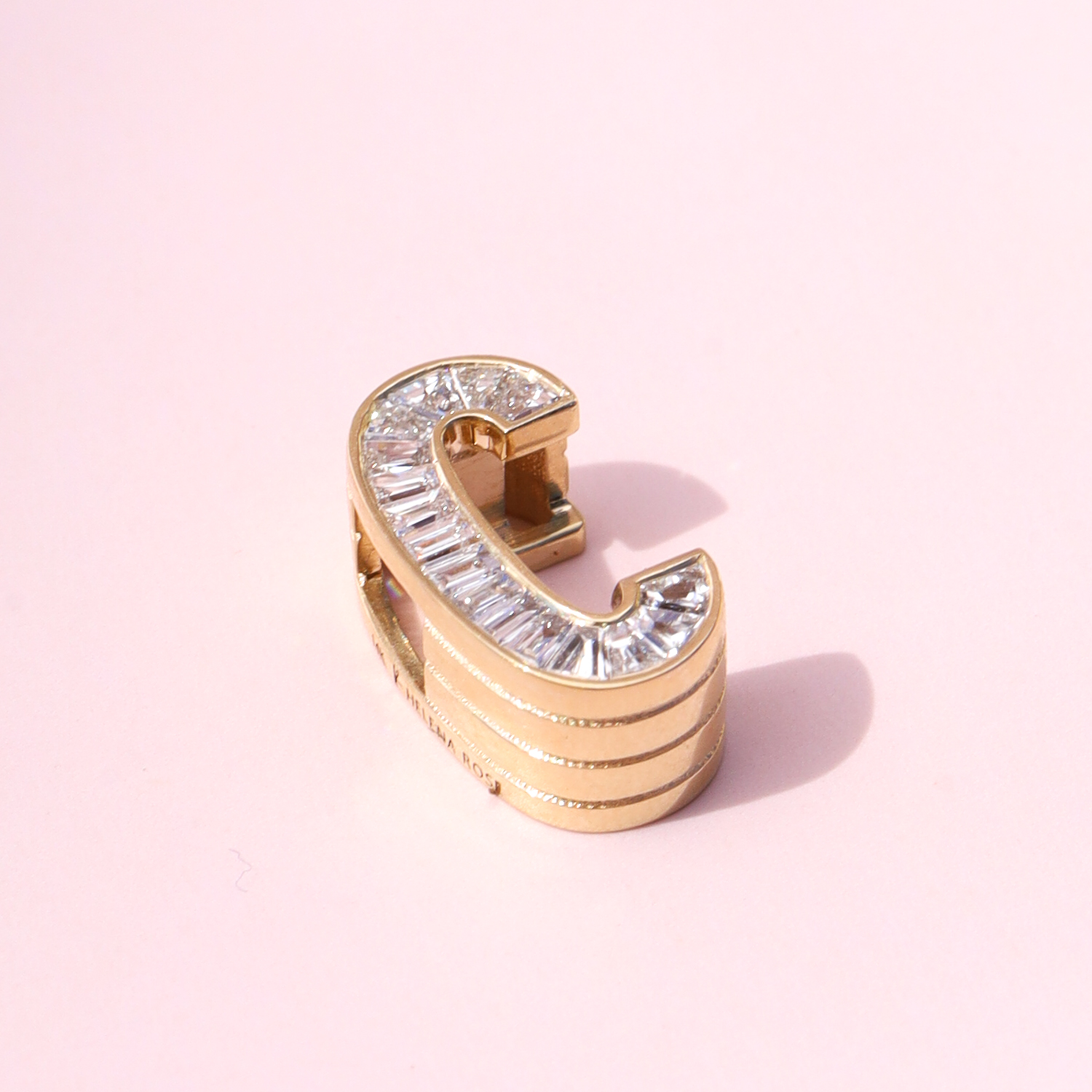 Helena Rose: Slide-On Petite Diamond Encrusted 14k Initial - C
