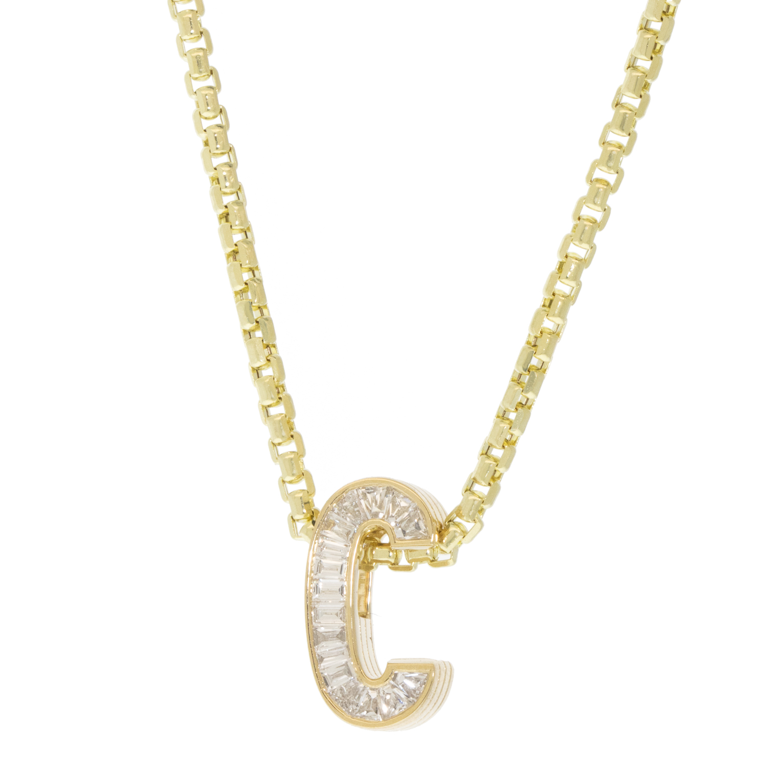 Helena Rose: Slide-On Petite Diamond Encrusted 14k Initial - C