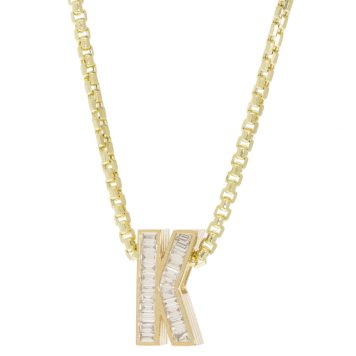 Helena Rose: Slide-On Petite Diamond Encrusted 14k Initial - K