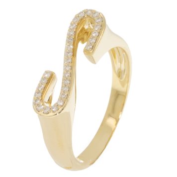 Helena Rose: Pave Initial 14k Ring - S