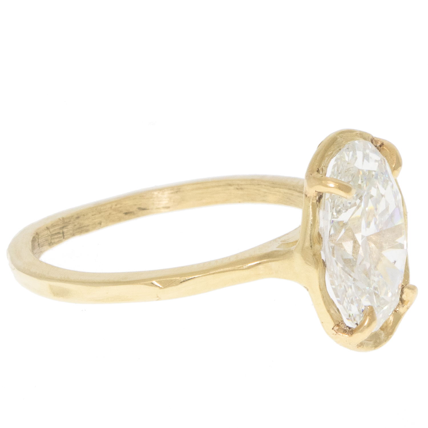 Robin Haley: Ring, 14K Gold Lab Grown 3.0 Oval diamond, size 6.5 TCW 3.13