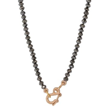 Rene Escobar Trunk Show: 18" 30CT BLACK DIAMOND BEADS NECKLACE WITH ROSE GOLD SAFETY CLASP
