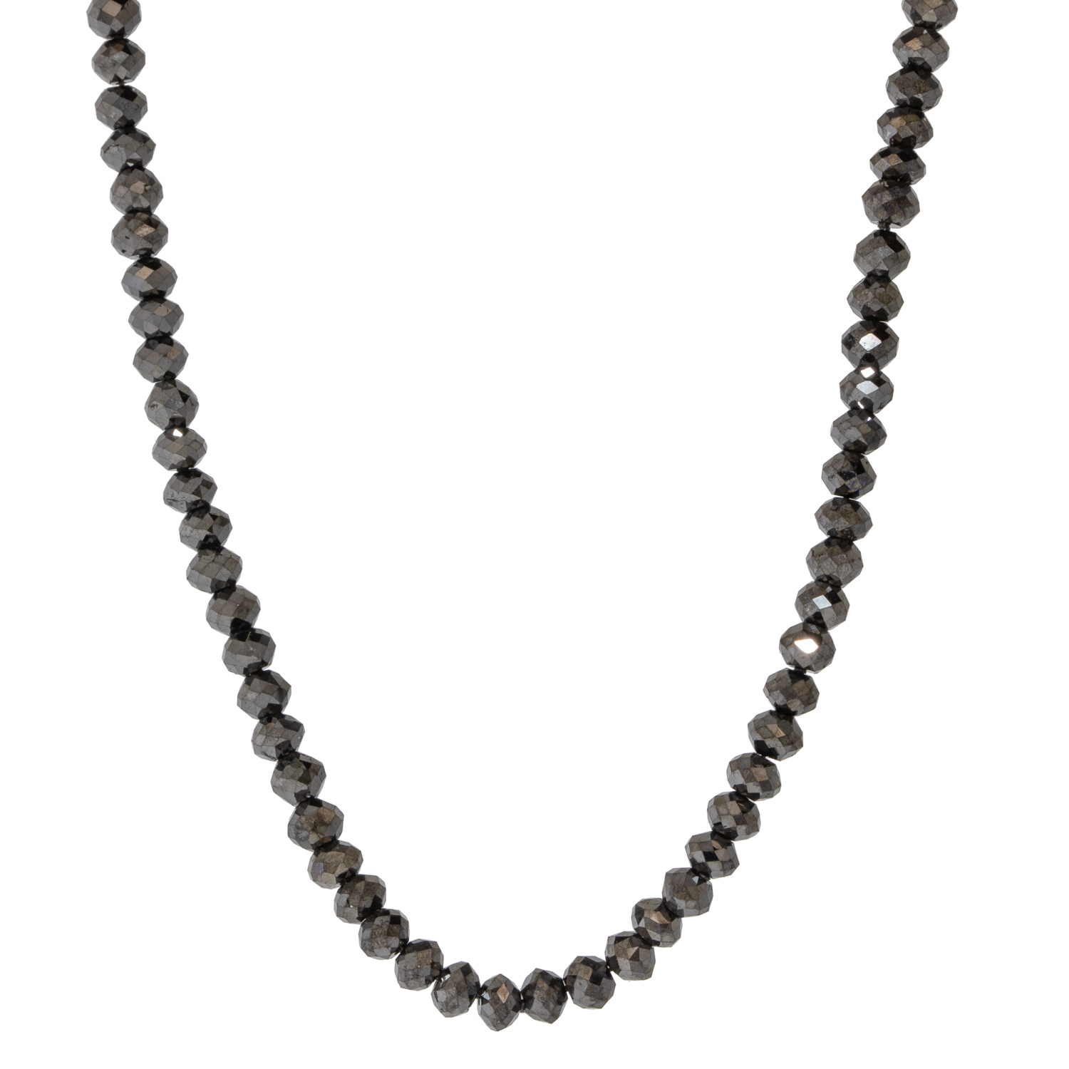Rene Escobar Trunk Show: 18" 30CT BLACK DIAMOND BEADS NECKLACE WITH ROSE GOLD SAFETY CLASP