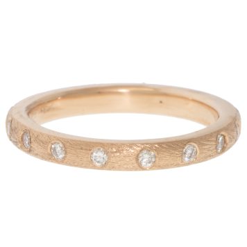 Rene Escobar Trunk Show: 2.7MM ROSE GOLD RING SET WITH 0.32CT IN WHITE DIAMONDS