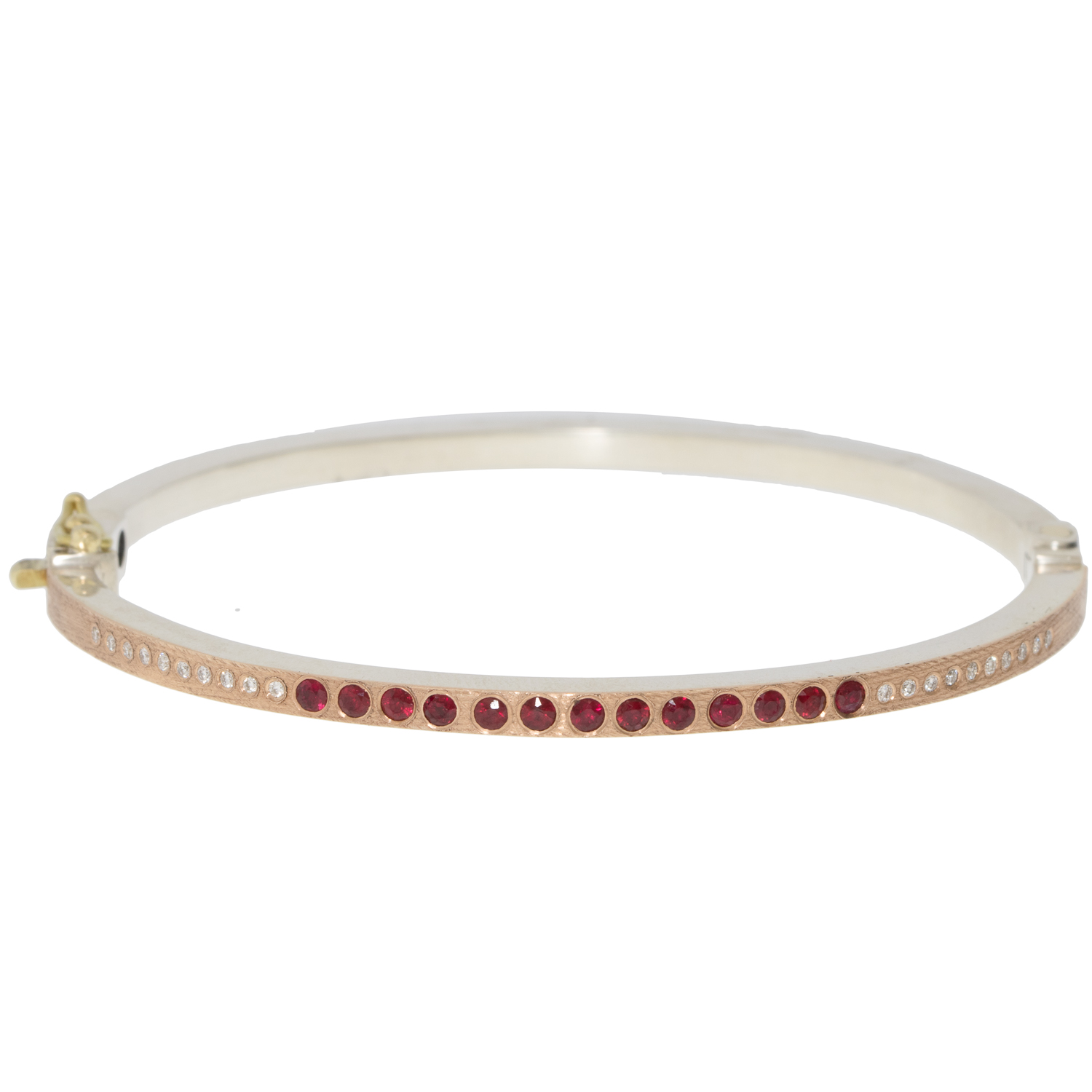 Rene Escobar Trunk Show: 73 2.5MM BANGLE WITH ROSE GOLD FRONT AND SILVER