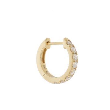 Three Stories Jewelry: Medium Diamond Huggie Hoop, 14k YG, 0.26 TCW GSI