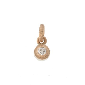 Rene Escobar Trunk Show: X-SMALL ROSE GOLD BEZEL CHARM SET WITH 0.25CT