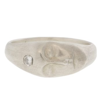 Hannah Blount: Ring, Cameo, Large Grey Lady, bright silver, diamond size 7