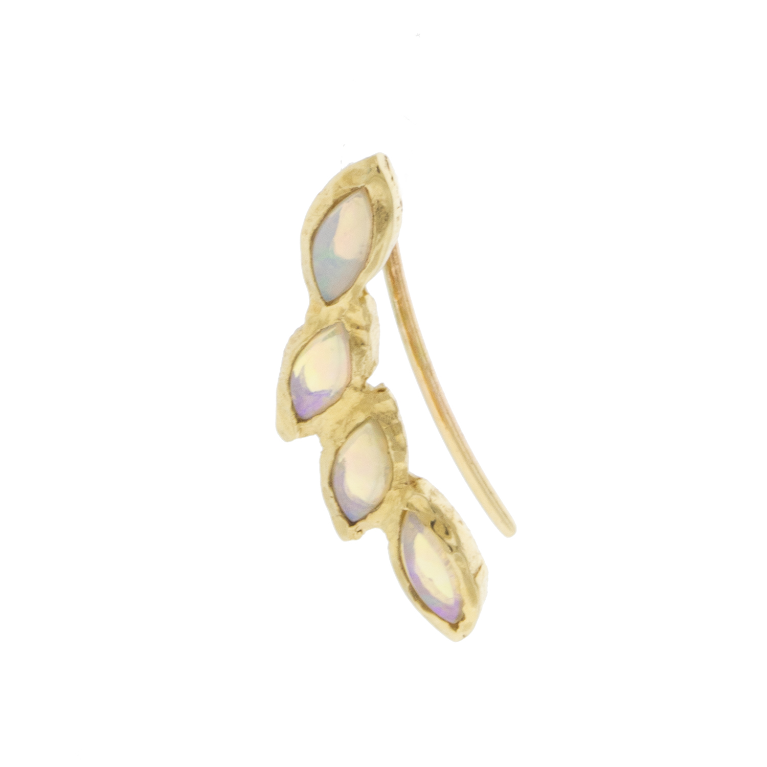 Misa Jewelry: Petal Opal Ear Crawler, 14K YG, Opal, Left Ear Single