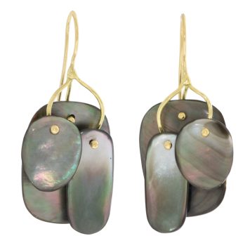 Ten Thousand Things: Tiny Mobile Earring,Black Mother of Pearl