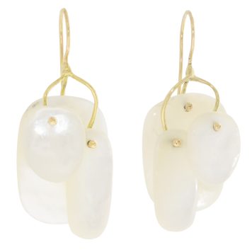 Ten Thousand Things: Tiny Mobile Earring, Mother of Pearl