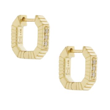 Campbell + Charlotte:Spark Octagon Huggie - Diamond