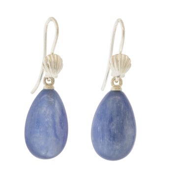 Hannah Blount: Earrings, Undertow Ruthie B. Kyanite w/ SS Shell Earwire