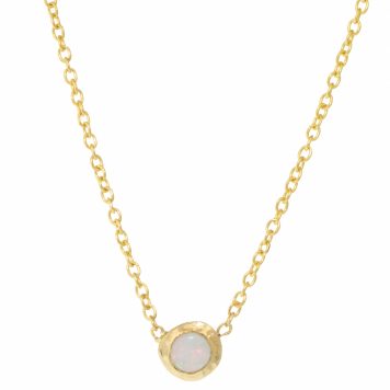 Misa Jewelry: Necklace, Superstar, Opal, 14K yellow gold, 16 in length