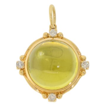 SYNA: Axia Pendant Lemon Quartz (17ct) w/ Diamonds (0.25ct)
