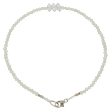 Margaret Solow:PREHNITE + HERKIMER QUARTZ BEADED BRACELET