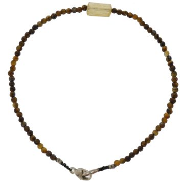 Margaret Solow: Bracelet, SS Clasp,7",Tiger's eye & Imperial topaz